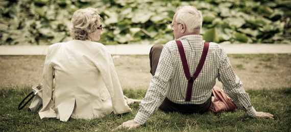 Elderly Couple in a park